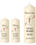 Unity Candle Wedding Set  2 Souls 2 Hearts