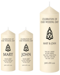 Unity Candle Wedding Set  Celtic Triquetra Design