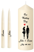Wedding Unity Candle Set Our Wedding Day Couple in Silhouette