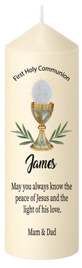 First Holy Communion Candle Peace Of Jesus verse