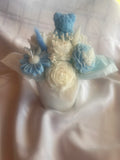 New baby boy candle bouquet