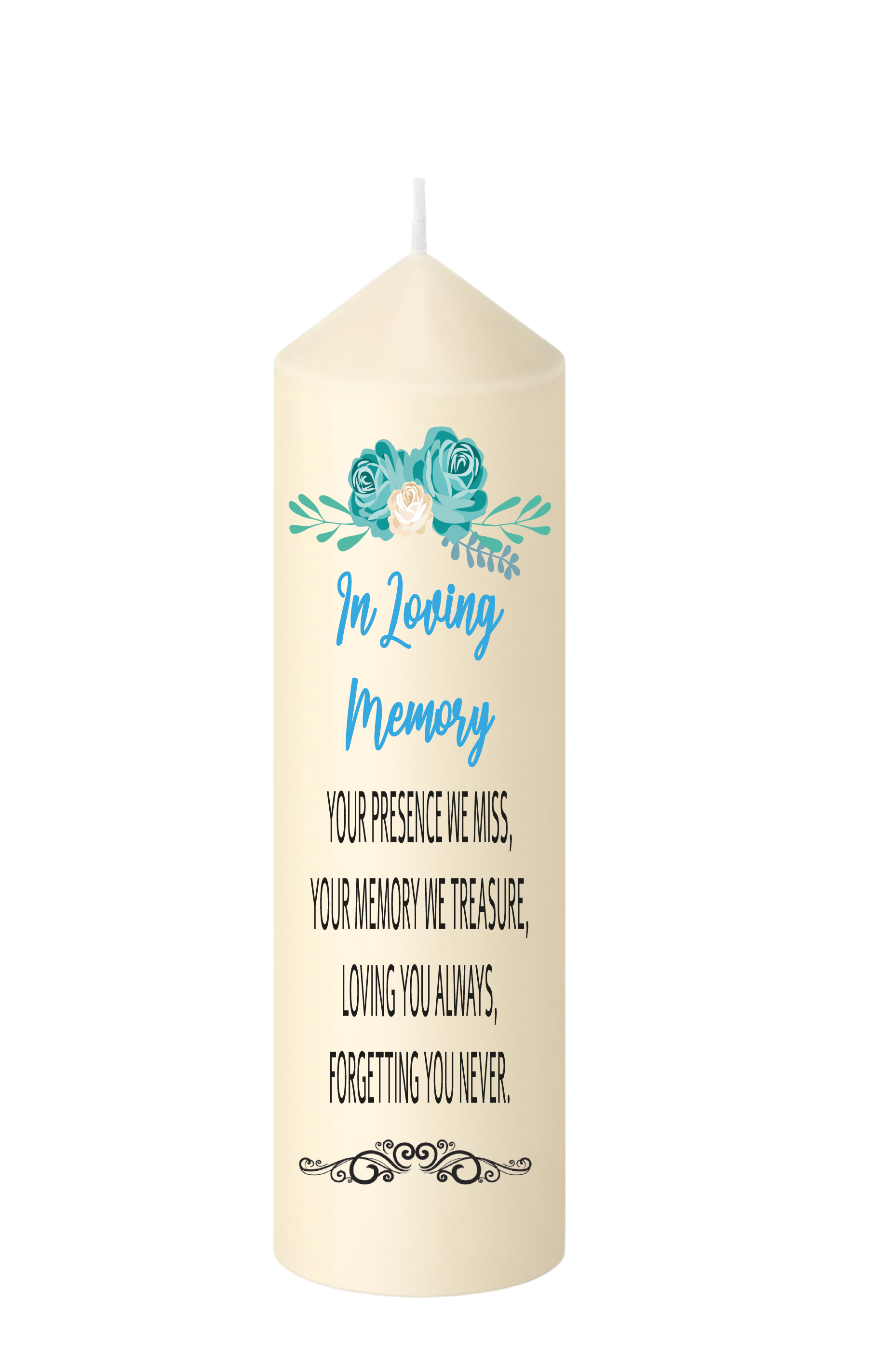 Remembrance Candle - In Loving Memory Green Turquoise