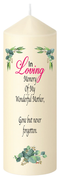 Remembrance Candle - In Loving Memory Green Leaf