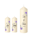 Wedding Unity Candle Set Purple Watercolour