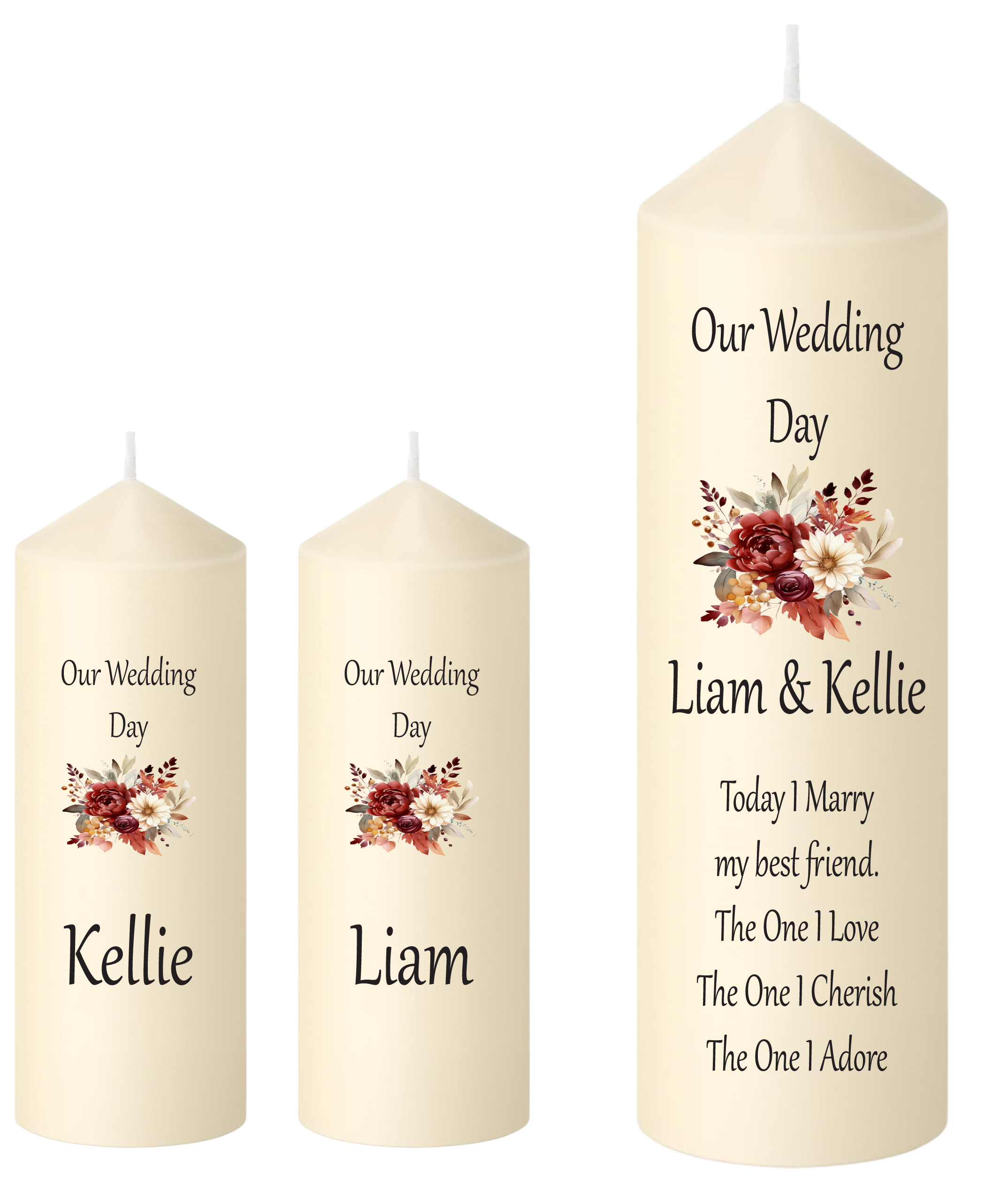 Unity Candle Wedding Set - Today I Marry my best friend