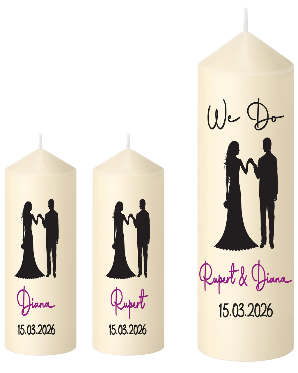 Unity Candle Wedding Set  We Do Silhouette 1