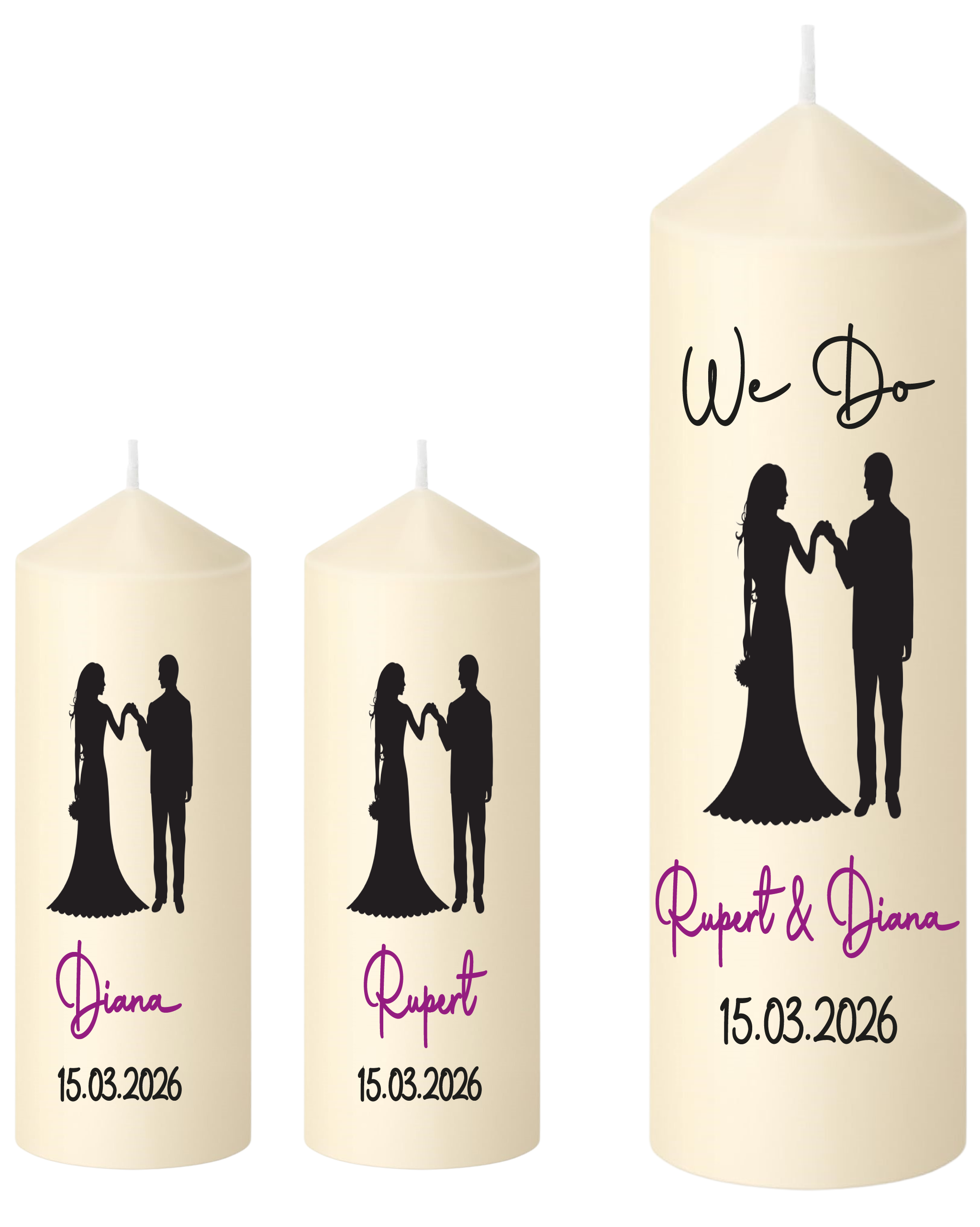 Unity Candle Wedding Set  We Do Silhouette 1