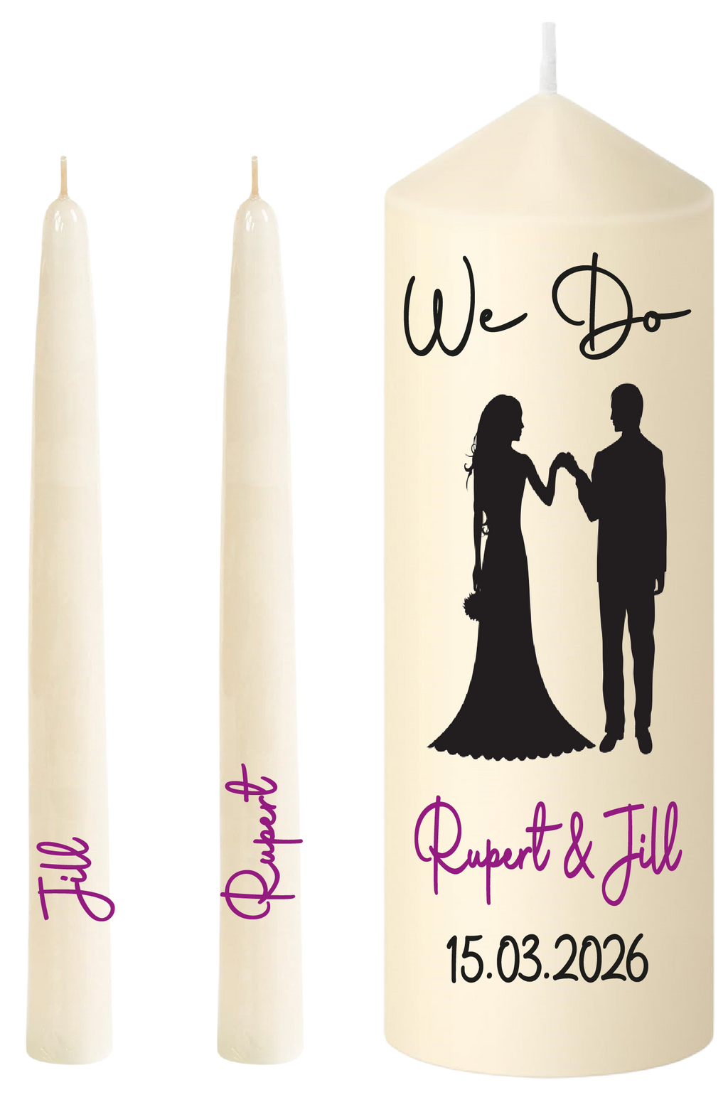 Unity Candle Wedding Set  We Do Silhouette 1