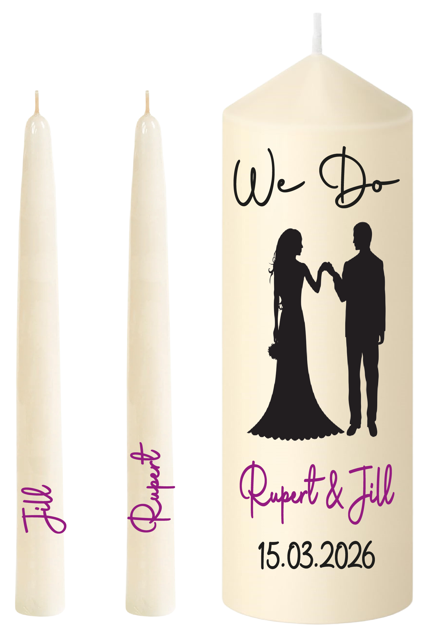 Unity Candle Wedding Set  We Do Silhouette 1