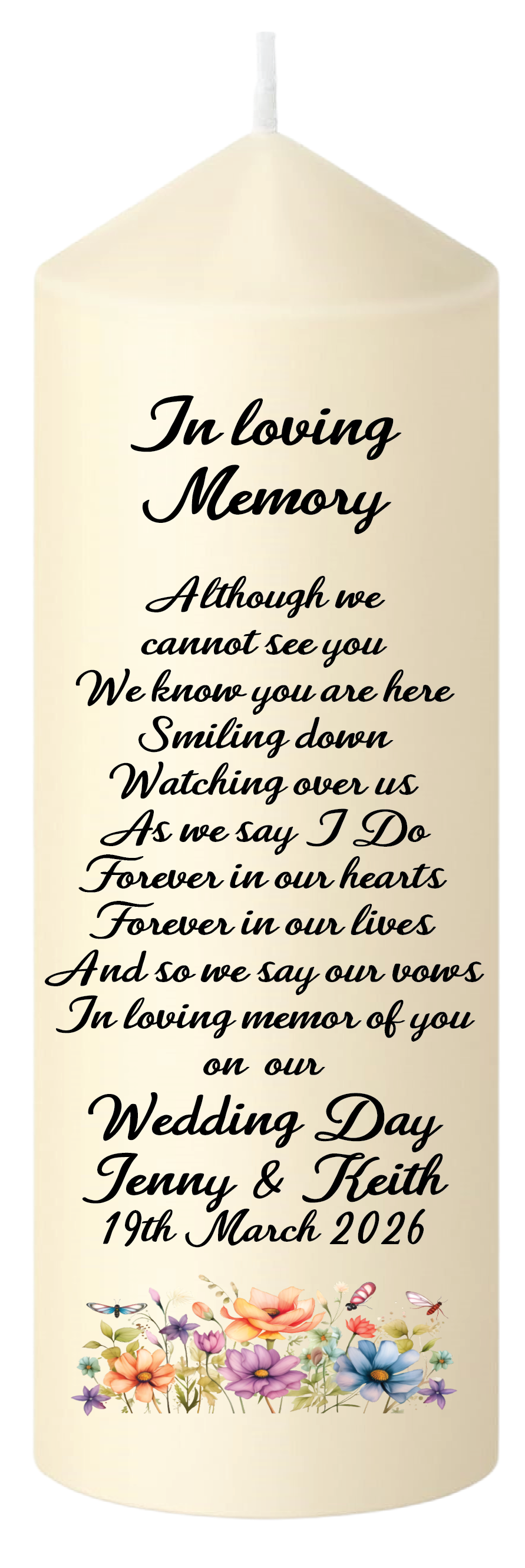 Remembrance Candle - In Loving Memory Floral